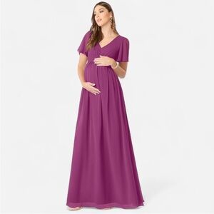 Azazie Verna Maternity Maxi Dress in Orchid